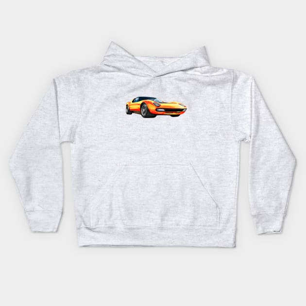 Lamborghini Miura Kids Hoodie by Z Garage Art